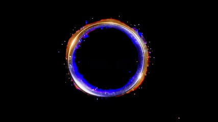 Wall Mural - glowing circle ring animated overlay, transparent 4k video, alpha channel, prores 4444
