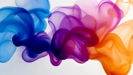 Poster - Vibrant flowing waves of colorful smoke in blue, purple, and orange hues