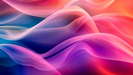 Fototapete - Abstract waves of colorful light in pink, purple, and orange hues