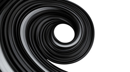 Canvas Print - Swirling abstract vortex with black and white stripes, cut out transparent