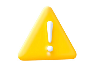 png yellow triangular warning sign with a white exclamation mark, indicating caution or alert, cutou