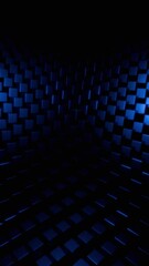 Wall Mural - abstract blue cubes dark background digital art 4k loop animation backdrop