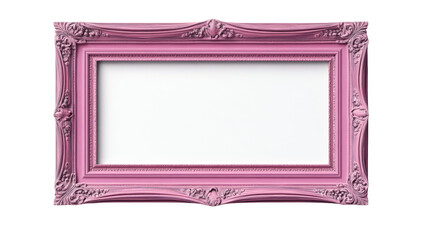 Wall Mural - ornate pink picture frame with blank space for art, cut out transparent
