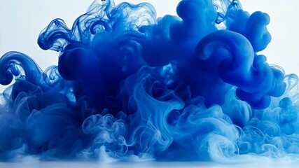 Aufkleber - Abstract swirling blue and white ink clouds with ethereal artistic effect
