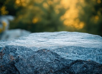 Aufkleber - Close-up view of smooth grey granite stone with blurred background