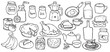 © Татьяна Гончарук - set of illustrations on the theme of homemade cooking. cute doodle drawings