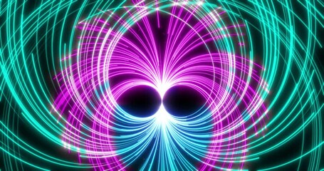 Wall Mural - abstract colored background of swirling lines on a black background. abstract drawing. particle trac