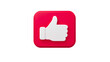 © Maestro - Red button with white thumbs up approval gesture, cut out transparent