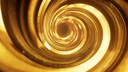 Poster - Golden spiral pattern with glowing light in abstract art design