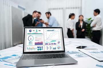 Aufkleber - Business data dashboard provide brisk business intelligence analytic for marketing strategy planning