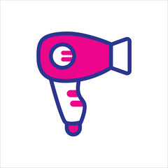 Wall Mural - an illustration of a sleek and modern hair dryer, highlighting its ergonomic design and powerful fea