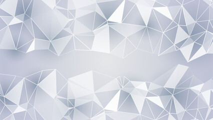 Fototapete - Abstract geometric background with low poly triangle shapes in grey and white tones. Modern minimalist design is perfect for tech, business and digital projects.