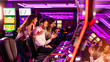 © Dragana Gordic - Group of Friends Celebrating at a Casino With Slot Machines
