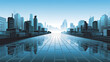 © kadabrezgan - Futuristic cityscape architectural line art reflection
