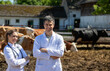 © Budimir Jevtic - Veterinarians smiling on sunny day in farmyard with cows