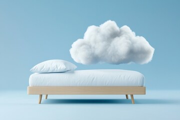 Wall Mural - bed with a cloud on the wall behind it
