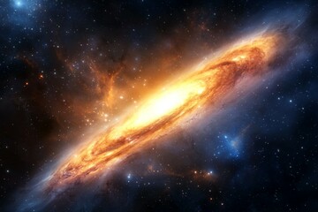 Wall Mural - large yellow star in the middle of a dark blue sky
