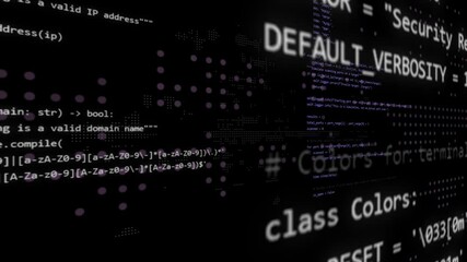 Wall Mural - animation of glowing colorful programming code. writing software language or generated by artificial