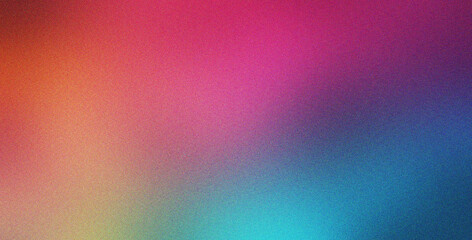 Canvas Print - cyan pink red gradient background grainy textured for art product design and social media banner pos