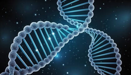 Poster - Molecular Structure of DNA in High Definition with Stars Background