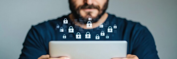Aufkleber - Zero Trust Cybersecurity Visualization Next-Gen Digital Protection for Tech Professionals with Immersive Network Security Interface and Perimeter-Less Defense Strategy
