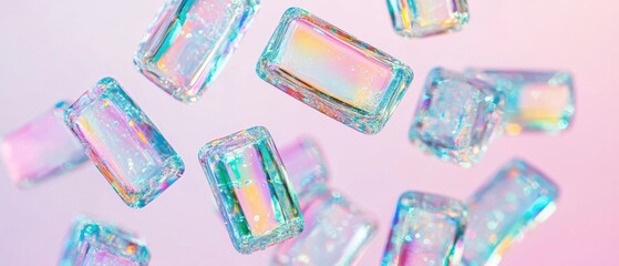 Poster - Holographic Glass Nail Art Trend Futuristic Wellness Design for Digital Creatives - Iridescent Micro-Aesthetic Beauty Innovation