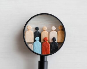 Aufkleber - Diversity and Inclusion Insights Minimalist Demographic Analysis through Magnifying Lens - Intersectional Market Research for Strategic Brand Development