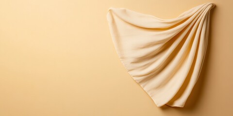 Aufkleber - Minimalist Textile Elegance Soft Cream Fabric Drape Exploring Sensory Textures in Contemporary Interior Design and Sustainable Aesthetic Merchandising