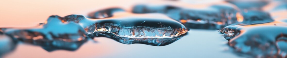 Aufkleber - Fragile Ecosystems Climate Crisis Visualization - Transparent Ice Macro Revealing Environmental Vulnerability and Crystalline Winter Dynamics
