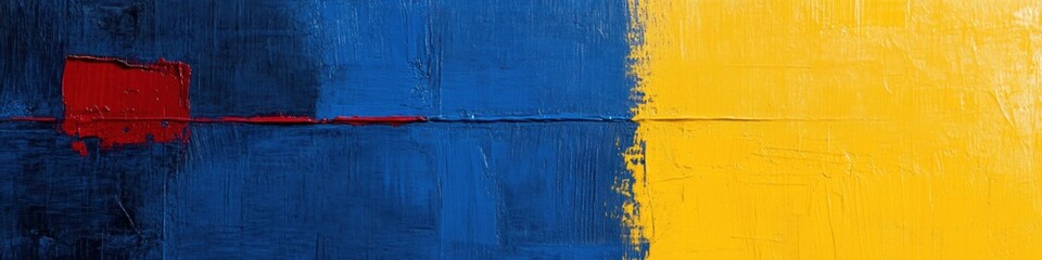 Leinwandbilder - Vibrant Abstract Minimalist Panorama Contemporary Color Block Art Exploring Digital Design Trends, Geometric Texture and Emotional Visual Language