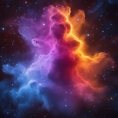 cosmic nebula fiery, swirling gas clouds in deep space, stellar background, for science fiction desi