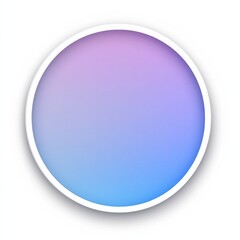 Fototapete - Abstract Circular Graphic Element with Gradient Fill and White Border, Isolated on a White Background
