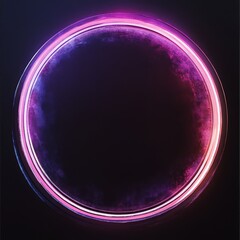 Aufkleber - Abstract Neon Circle with Dark Center and Textured Edge - Modern Hi-Tech Background for Design
