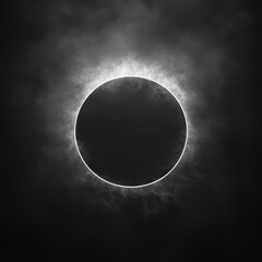 Aufkleber - Dark Circle with Glowing Edge: A Mysterious and Ethereal Abstract Design