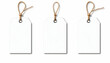 © Supriyono - Three blank white gift tags with twine, isolated on white . AI generative