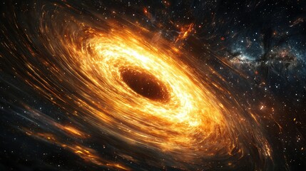 Wall Mural - Numerical constellations forming around a black holeâ€™s massive gravity.