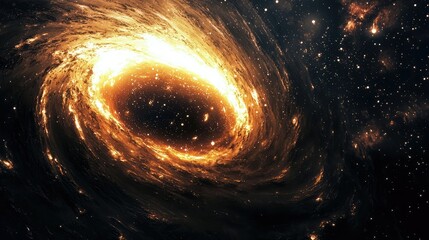 Wall Mural - Numerical constellations forming around a black holea's massive gravity.