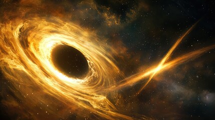 Wall Mural - A binary star system struggles against the pull of a lurking black hole