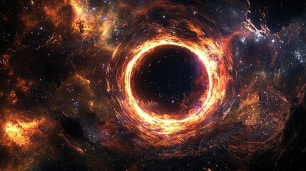 Wall Mural - An ancient, glowing numeral etched on a cosmic black hole.