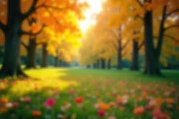 Poster - abstract blurred nature scene, ideal for website backgrounds, seamless, backdrop