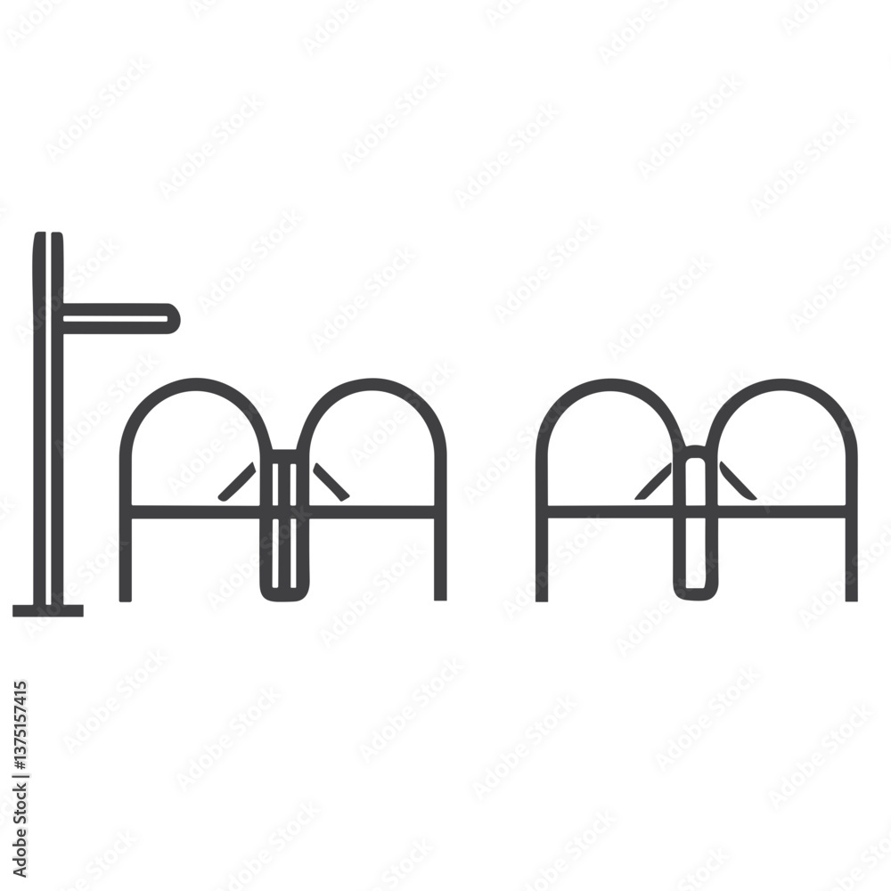 Bicycle Rack Parking Icon for Urban Planning Maps, City Navigation Apps ...