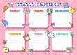 © Natalya - school time table , schedule blank, autumn event, back to school, template planner, weekly, pink background, vector