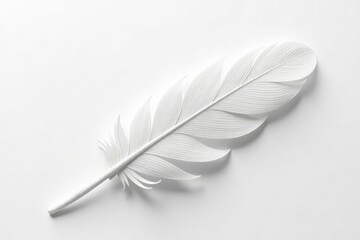 Wall Mural - crisp white feathers on stark white background, pattern, aesthetic