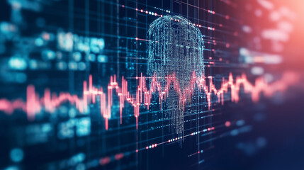 Wall Mural - data-driven cognition: a digital brain rendered from intricate data streams sits center stage, pulsa