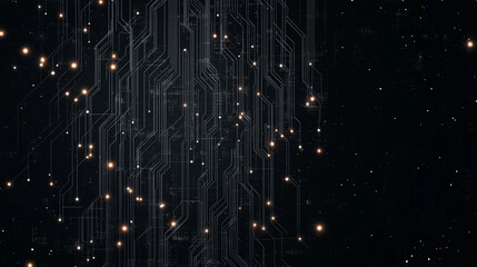 Canvas Print - digital pathways: a mesmerizing visual of a circuit board glowing against a black background, highli