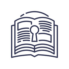 Wall Mural - open book with keyhole symbolizes unlocking exclusive insights.