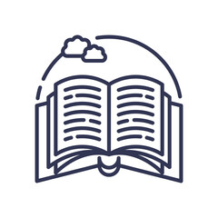 Wall Mural - open book with clouds symbolizes transparency and knowledge.