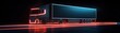 © Ant - A futuristic truck illuminated with neon lights, showcasing a sleek design against a dark backdrop, creating a striking visual effect.
