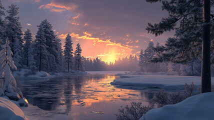 sunset in the arctic