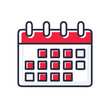 © Sun Flower - Iconic calendar design with red accents on transparent background